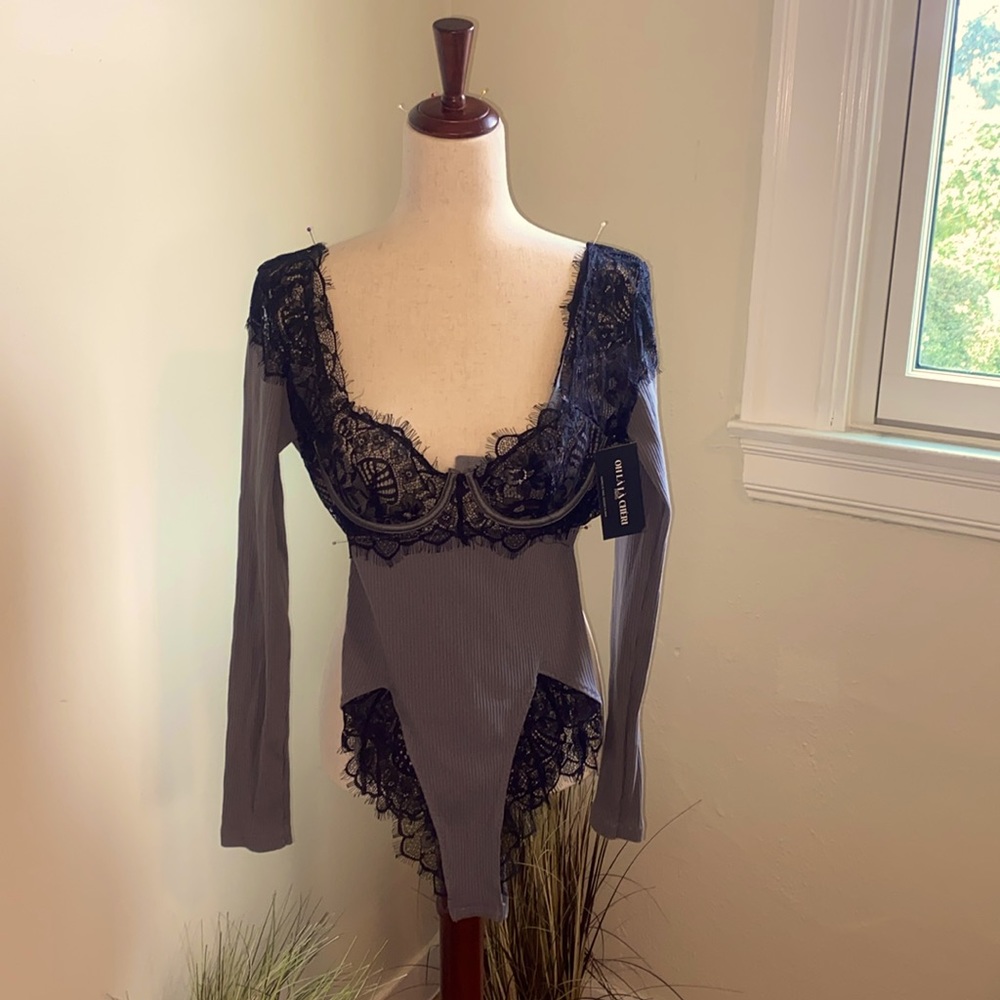 Bra Bodysuit, New, Lace, lingerie, causal see through